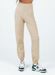 Front view of model wearing  front Princess Polly  Waite Knit Pants Beige