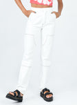 front view of model wearing Princess Polly Jadene Pants White 