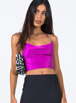 front view of model wearing Princess Polly Leone Top Purple 