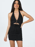 product Princess Polly Asymmetric Neckline  Positano Mini Dress Black