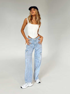 product Princess Polly High Waisted  Vincent Cargo Jean Denim