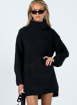 product Princess Polly High Neck  Theese Sweater Dress Black