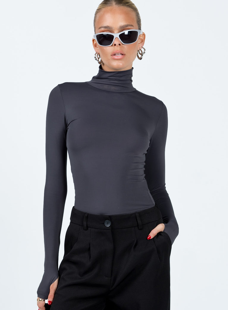 Long sleeve top Rolled turtleneck  Good Stretch Unlined 