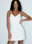 Princess Polly Sweetheart Neckline  Novella Mini Dress White