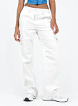 product Princess Polly High Waisted  Paige Mid Rise Cargo Jean White