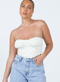 front view of model wearing Princess Polly Roslin Top White 