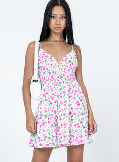 product Princess Polly Asymmetric Neckline  Roza Mini Dress White Floral