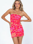 front view of model wearing Princess Polly Micah Mini Dress Pink 