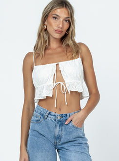 product Princess Polly Sleeveless Square Neck  Dominic Top White