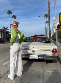 back view of model wearing Princess Polly Charlize Pants White 