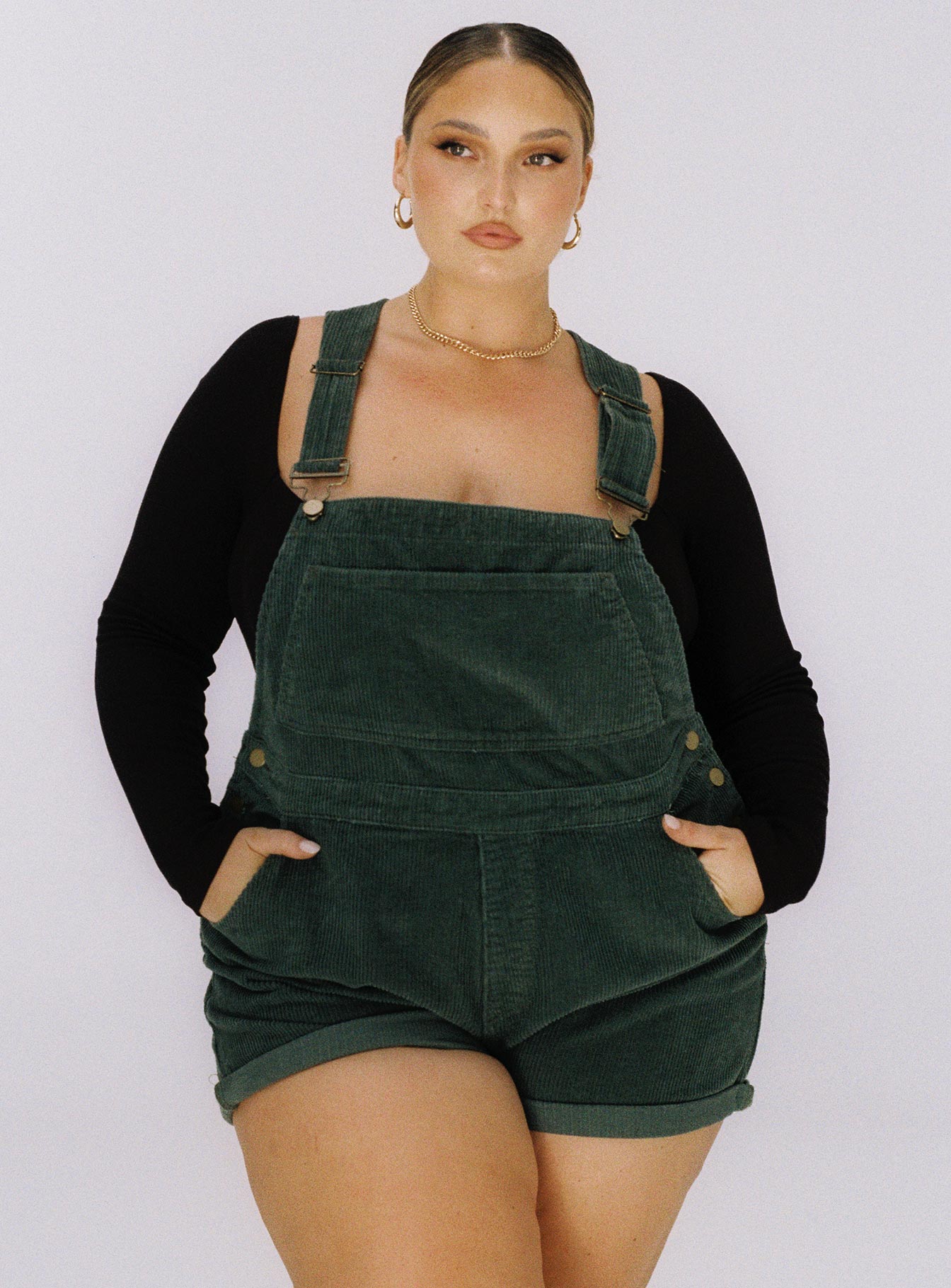 Plus size best sale black short overalls