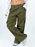 Princess Polly   Paisley Tattoo Cargo Pants Khaki