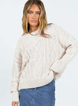 product Anaya Oversized Sweater Beige Princess Polly  Long 