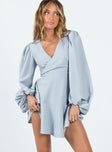 product Princess Polly V-Neck  Wicks Wrap Mini Dress Blue