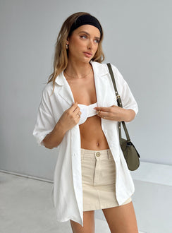 product Princess Polly Half Sleeves Square Neck  Yarana Shirt White