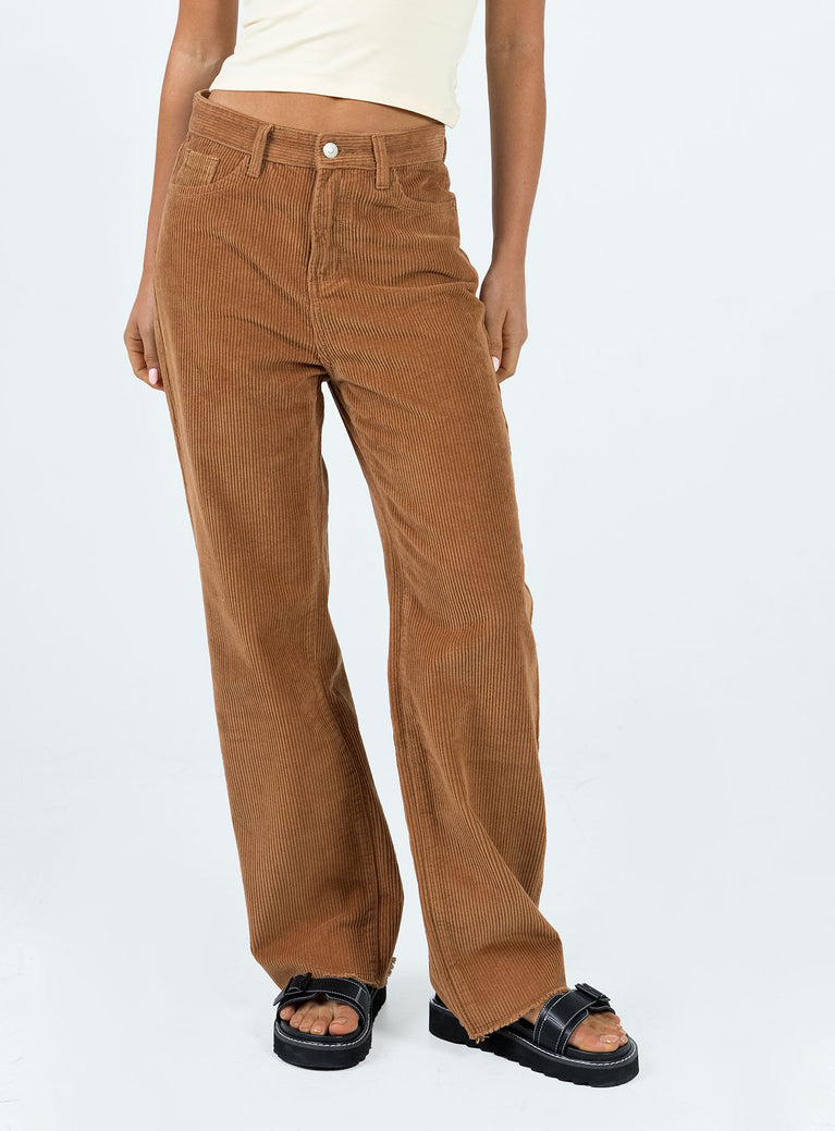 product Princess Polly High Waisted  Kalinda Jeans Tan Cord