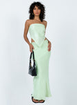 Front view of model wearing  front Jodie Maxi Skirt Green Princess Polly  Maxi 