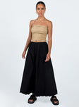 Front view of model wearing  front Empress Of Love Maxi Skirt Black Princess Polly  Midi Skirts 