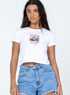 product Princess Polly Full Sleeves Crew Neck  Shake it Graphic Tee White