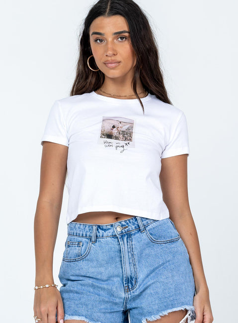 product Princess Polly Full Sleeves Crew Neck  Shake it Graphic Tee White