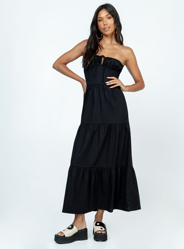 product Princess Polly Asymmetric Neckline  Alexa Maxi Dress Black