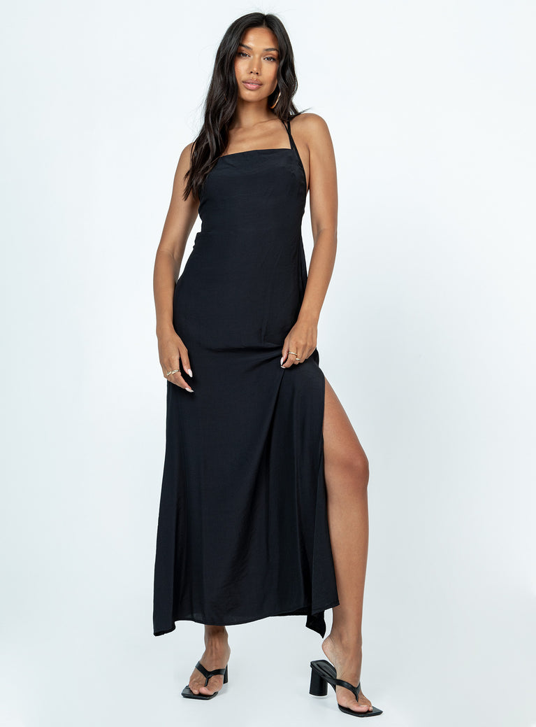 product Princess Polly Crew Neck  Angela Tie Maxi Dress Black