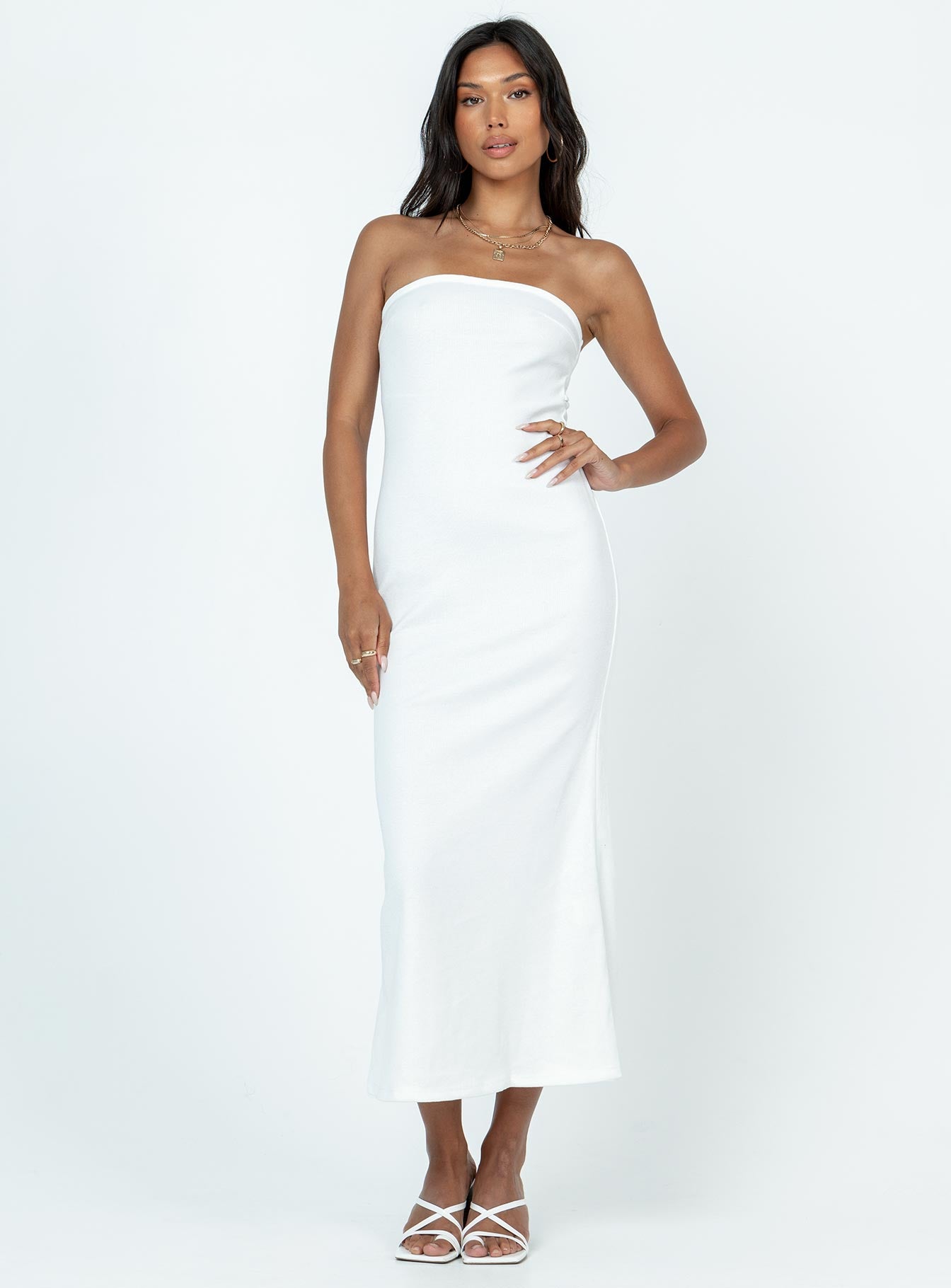 Silk maxi sale dress white