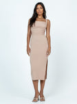 product Princess Polly Square Neck  Lainey Midi Dress Beige