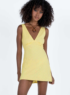 product Princess Polly Asymmetric Neckline  Nellie Mini Dress Yellow