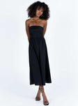 Princess Polly Asymmetric Neckline  Barina Maxi Dress Black