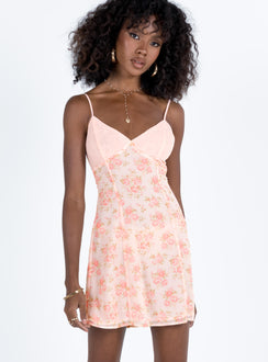 product Princess Polly Asymmetric Neckline  Byrony Mini Dress Pink Multi