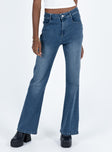 product Princess Polly High Waisted  Carvalho Flare Jeans Mid Wash Denim