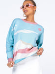 Over The Horizon Sweater Blue Princess Polly  long 