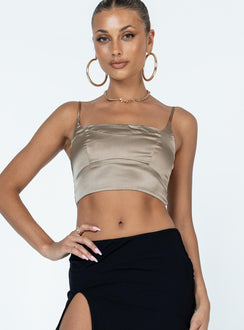 product Princess Polly Sleeveless High Neck  Makenzie Top Beige