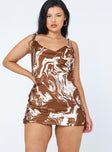 Princess Polly  Cherish Mini Dress Brown Swirl