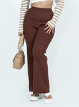 Princess Polly   Allen Ribbed Pants Brown