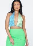 Front view of model wearing  front Princess Polly Sleeveless Square Neck  Vance Top Multi