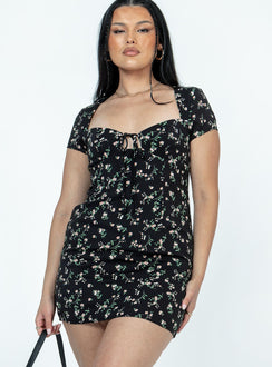 product Princess Polly Crew Neck  Centennial Mini Dress Black Floral