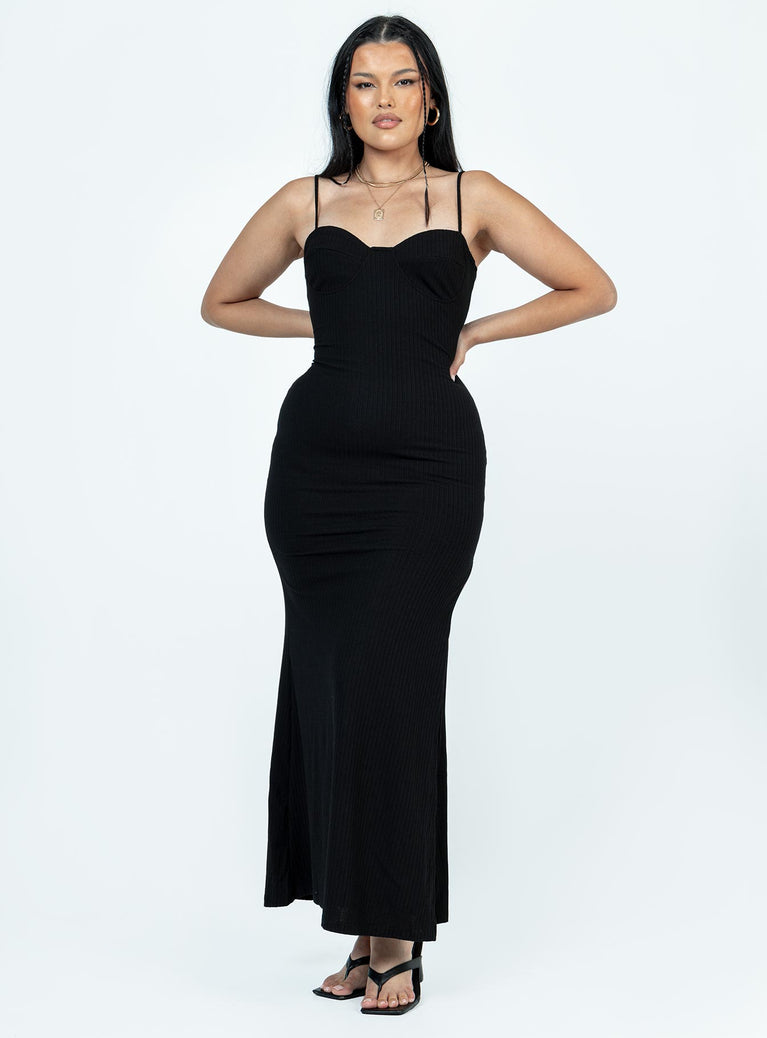 product Princess Polly Asymmetric Neckline  Belladonna Maxi Dress Black