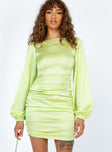 product Princess Polly Crew Neck  Ryland Long Sleeve Mini Dress Green