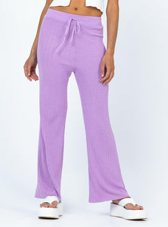 front view of model wearing Princess Polly Majid Pants Purple 