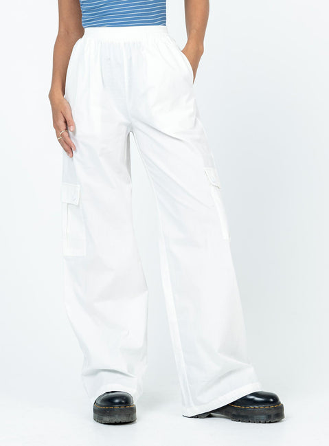 product Princess Polly High Waisted Pants  Lista Elastic Pocket Pants White