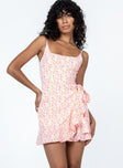 product Princess Polly Crew Neck  Cottage Hill Mini Dress Light Pink Floral