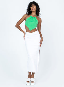 Front view of model wearing  front Abigail Midi Skirt White Princess Polly  Midi Skirts 