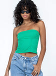 product Princess Polly Sleeveless Square Neck  Zyra Strapless Top Green