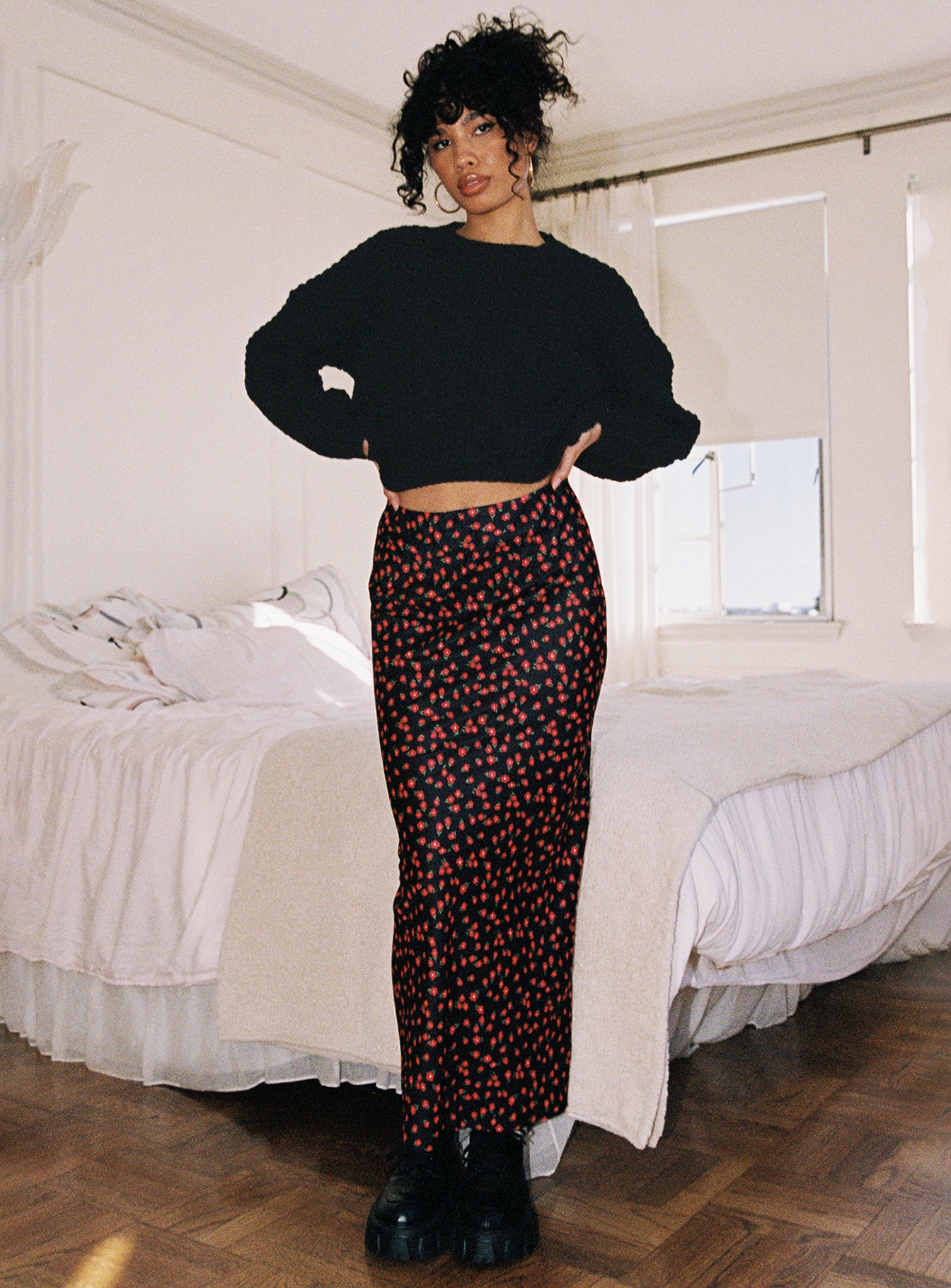 Maxi skirt clearance black outfit