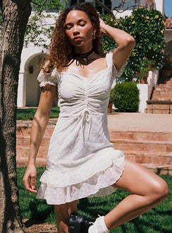 product Princess Polly Asymmetric Neckline  Mikail Mini Dress White