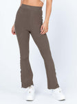 front view of model wearing Princess Polly Wendy Knit Pants Brown 