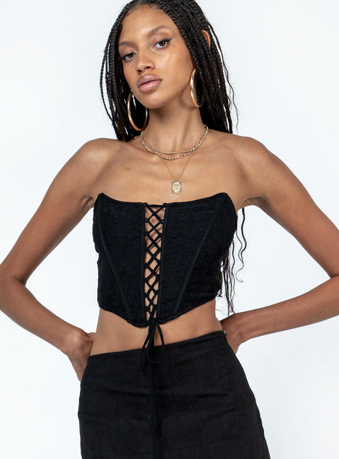 product Princess Polly Sleeveless Square Neck  Eilian Corset Black