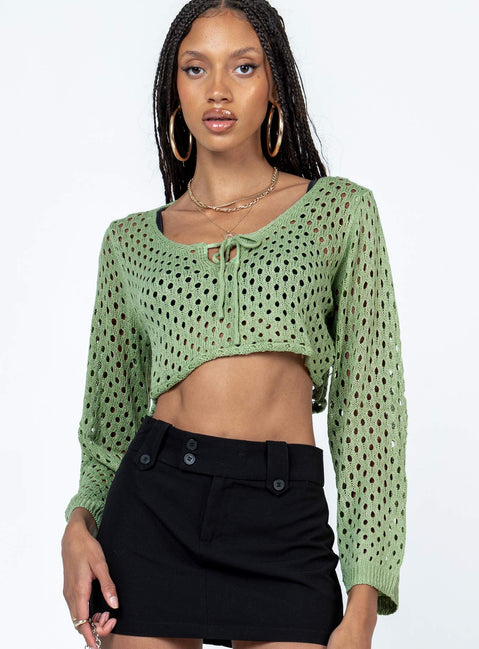 product Princess Polly Short Sleeves Crew Neck  Gardena Top Green